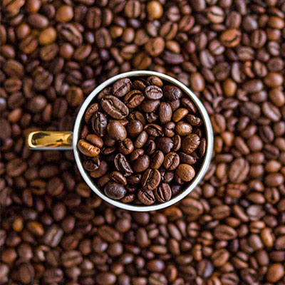 Freshly roasted coffee beans